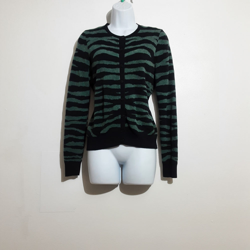Ann Taylor zebra jacquard cardigan NWOT